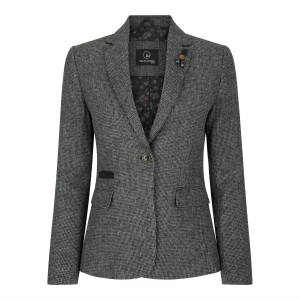 Women Grey Tweed Herringbone blazer 1920’s Peaky Tailored Fit Vintage Retro