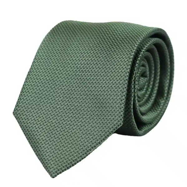 Satin Silk Textured Green Tie Gift Set Pocket Square Cuff Links Tie Matt Satin