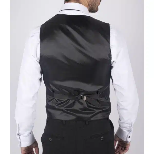 Mens Classic Black Waistcoat Funeral Wedding Office Work Smart Casual Slim Fit