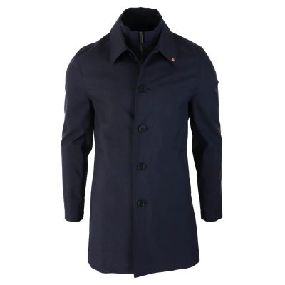 Mens Brando Navy Overcoat