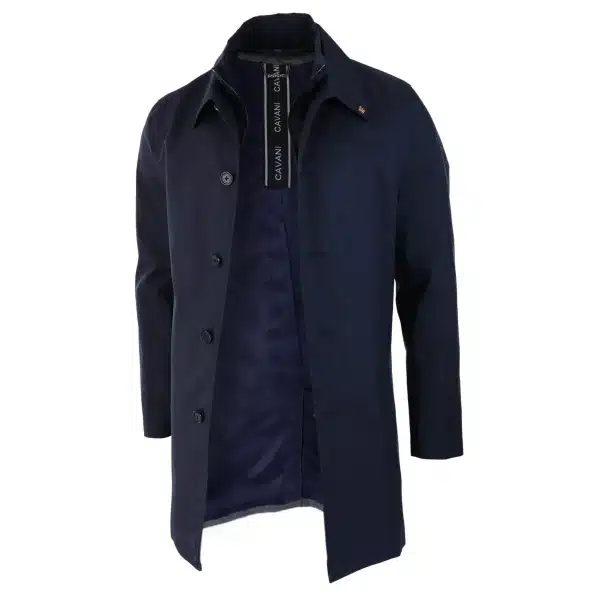 Mens Brando Navy Overcoat