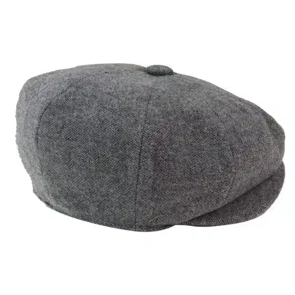 Mens 8 Panel Newsboy Cap - Cavani Martez - Dark Grey