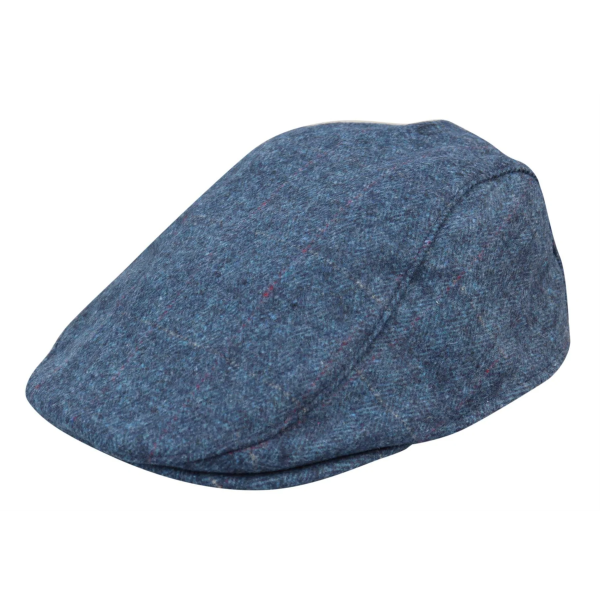 Mens Grandad Baker Flat Blue Cap 8 Panel Tweed Vintage Classic Smart Casual 1920s