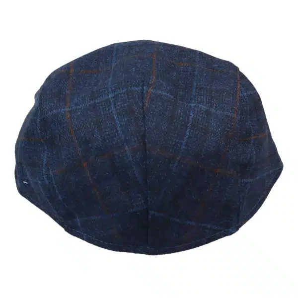 Mens Grandad Baker Flat Navy Cap 8 Panel Tweed Vintage Classic Smart Casual 1920s