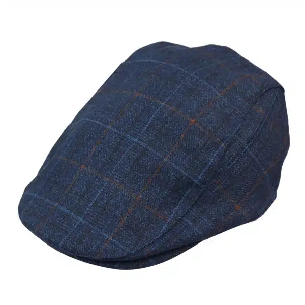 Mens Grandad Baker Flat Navy Cap 8 Panel Tweed Vintage Classic Smart Casual 1920s