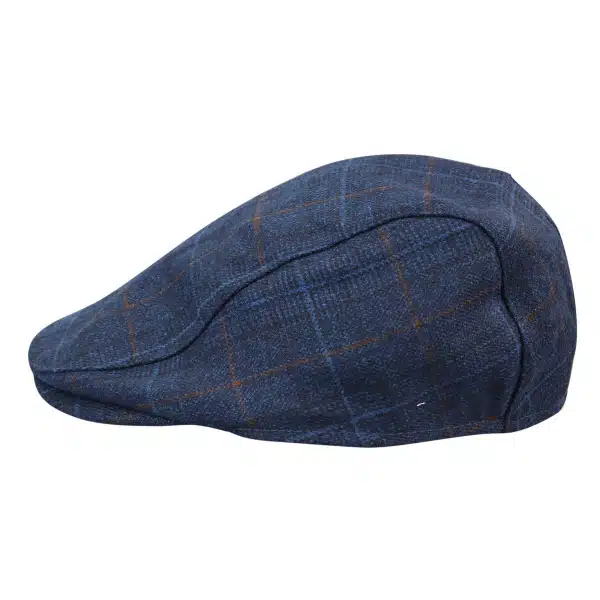 Mens Grandad Baker Flat Navy Cap 8 Panel Tweed Vintage Classic Smart Casual 1920s