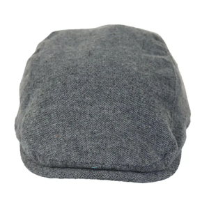 Mens Flatcap Hat Baker Boy 8 Panel Grandad Tweed Herringbone Grey Vintage
