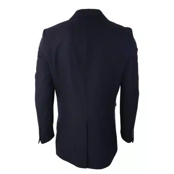 Cavani Mens Classic 3/4 Length Navy Overcoat