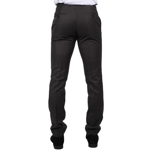 Mens Dark Grey Charcoal Trousers Classic Stitch Wedding Summer Prom Classic