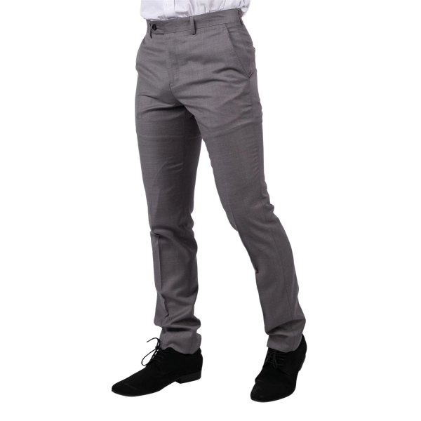 Mens Light Grey Trousers Classic Stitch Wedding Summer Prom Classic Grooms