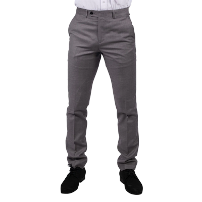 Mens Light Grey Trousers Classic Stitch Wedding Summer Prom Classic Grooms