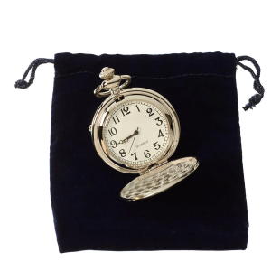 Classic 1920’s Style Pocket Silver Watch with Chain