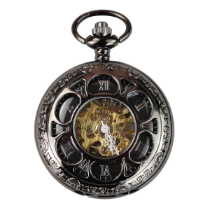 Black Vintage Mechanical Pocket Watch