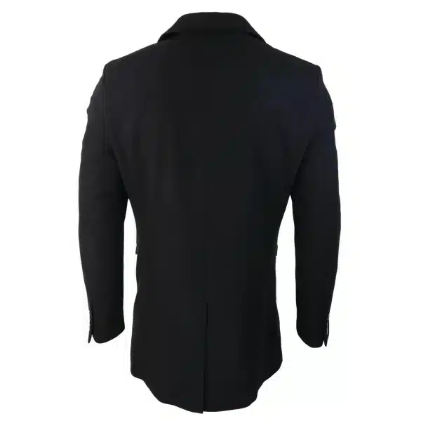 Cavani Mens Classic 3/4 Length Black Overcoat