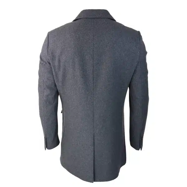 Cavani Mens Classic 3/4 Length Grey Overcoat