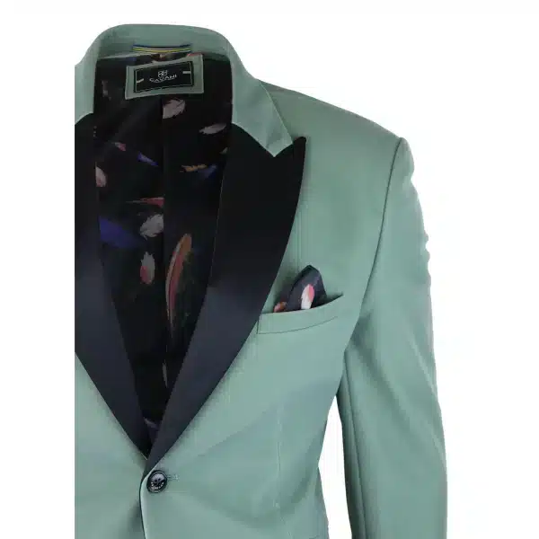 Mens Velvet Blazer Tuxedo Jacket Black Satin Lapel Pastel Blue Pink Green