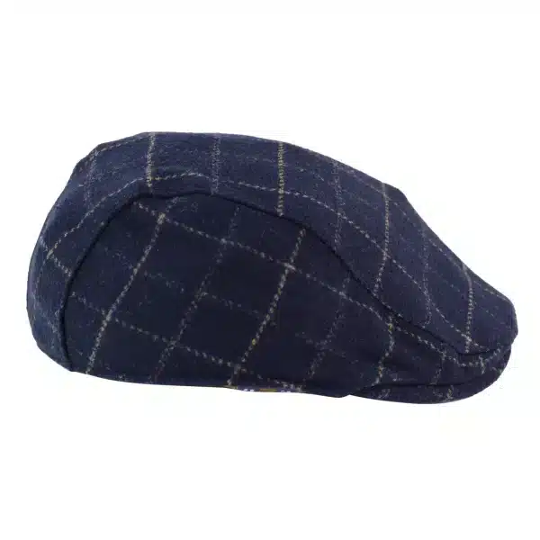 Mens Navy-Blue Check Grandad Hat Navy