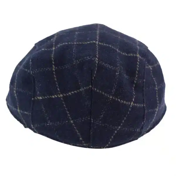 Mens Navy-Blue Check Grandad Hat Navy