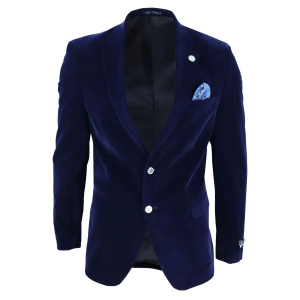 Mens Velvet Blazer Suit Jacket 2 Button Dinner Smart Casual Formal Tailored Fit