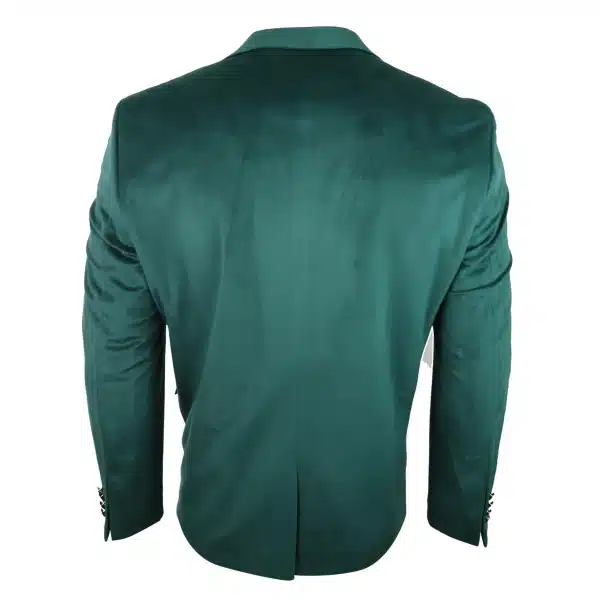 Mens Velvet Blazer Suit Jacket 2 Button Dinner Smart Casual Formal Tailored Fit - Green