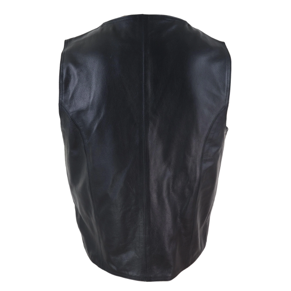 Mens Black Hide Leather Waistcoat