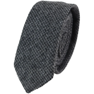 281 – Men’s Charcoal Herringbone Tweed Wool Tie & Handkerchief 2″