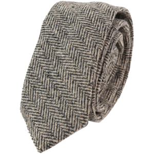 281 – Men’s Oak Herringbone Tweed Wool Tie & Handkerchief 2″