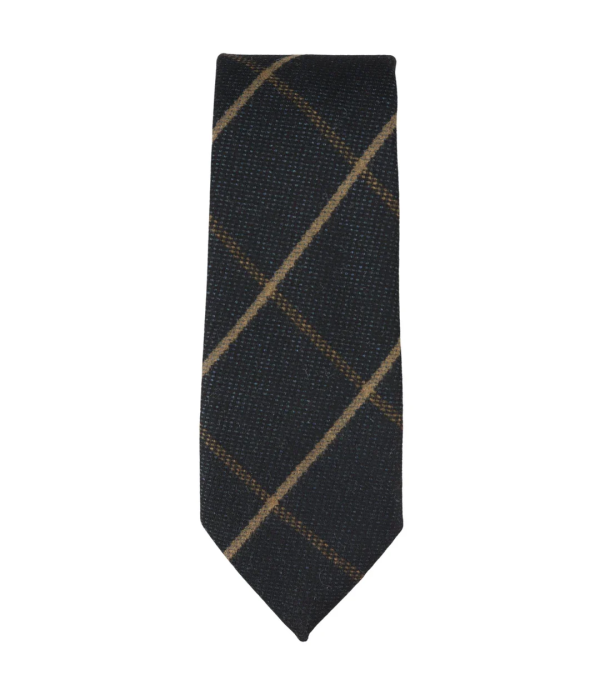 Men's Tweed Navy Herringbone Tie & Pocket Square Set