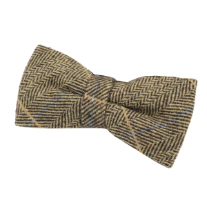 Albert – Men’s Brown Herringbone Tweed Check Bow Tie