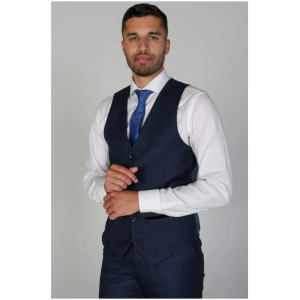 Arthur – Men’s Birdseye Navy Waistcoat