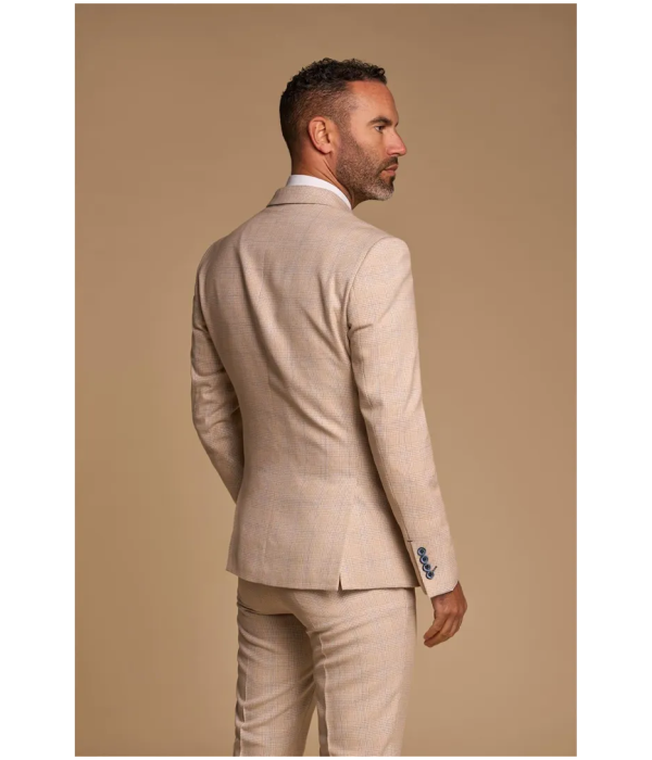 Caridi - Men's 2 Piece Beige Double Breasted Suit