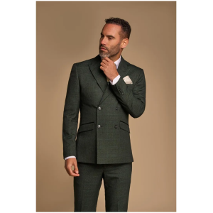 Caridi – Men’s 2 Piece Olive Green Double Breasted Suit