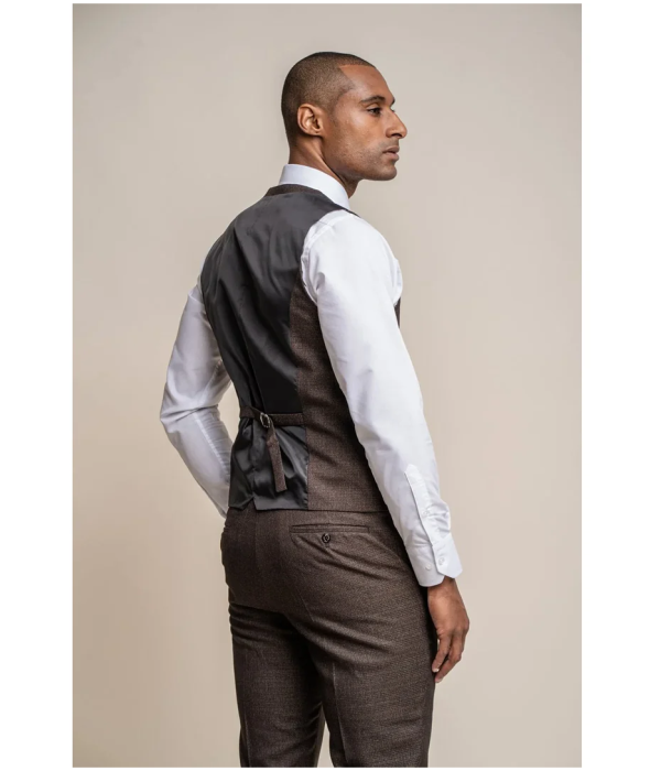 Caridi - Men's Tweed Brown Waistcoat