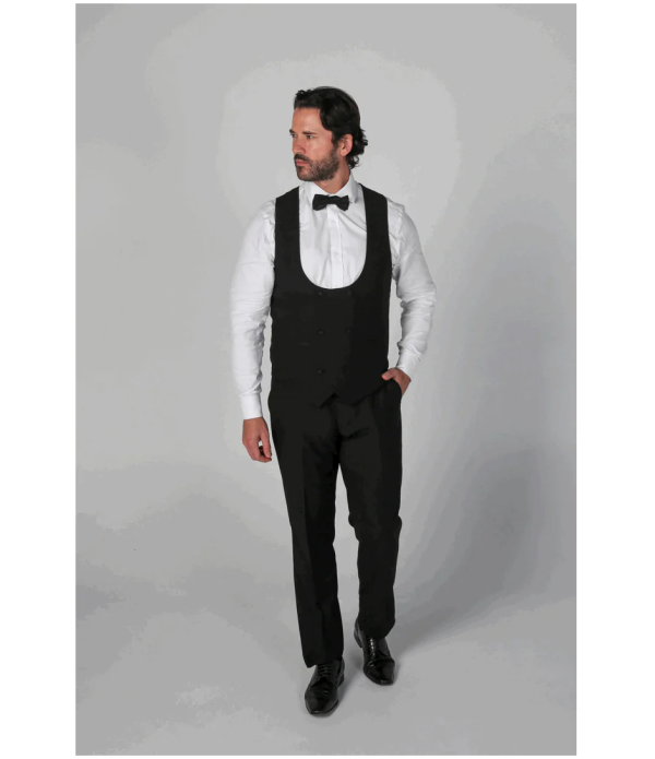 Ford Men's Black 3-Piece Classic Tuxedo Suit with Satin Lapels