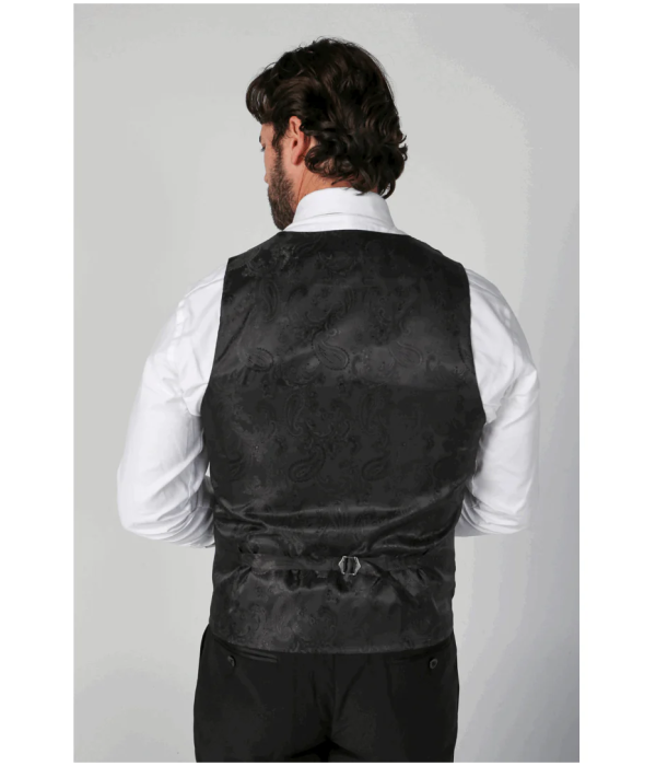 Ford - Men's Black Double Breasted Waistcoat