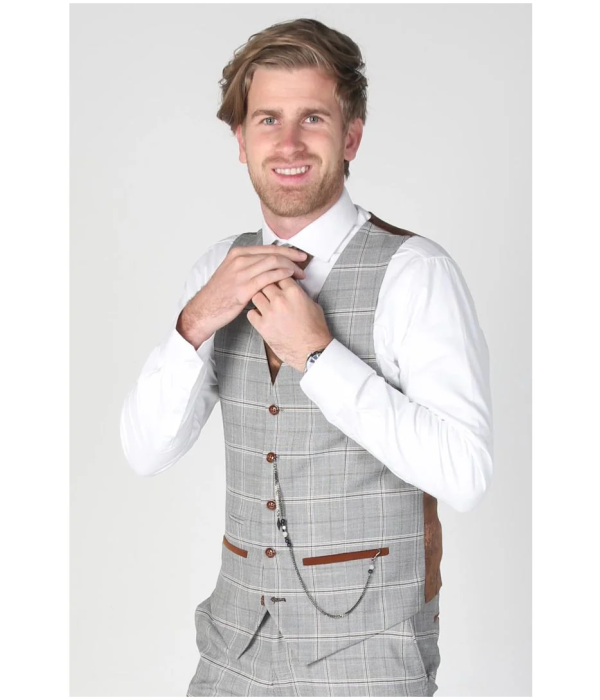 Francis - Men's Grey Check Waistcoat