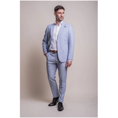 Fredrik - Men's Blue Summer 2 Piece Wedding Suit