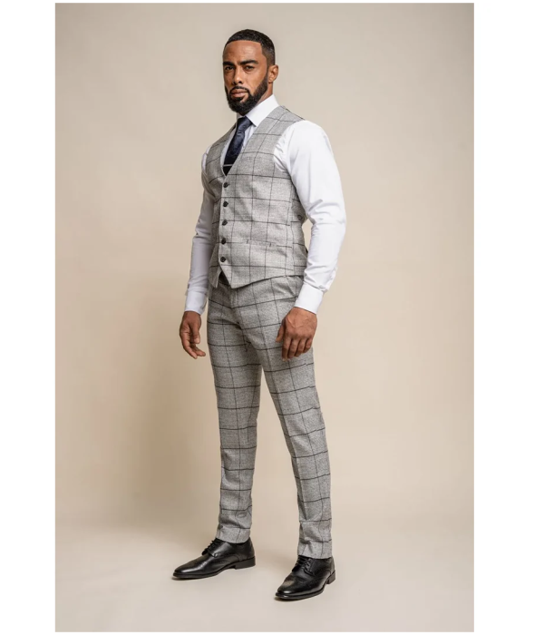 Ghost - Men's Grey Tweed Checked Waistcoat