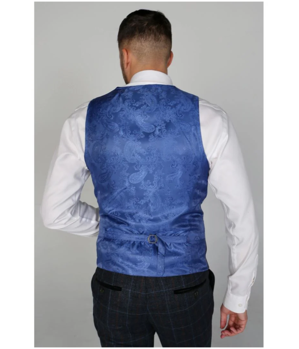 Harvey - Men's Navy Check Waistcoat