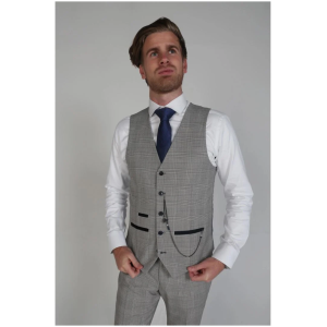 Hugo – Men’s Check Grey Waistcoat