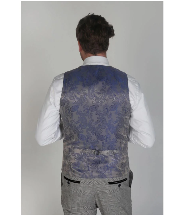 Hugo - Men's Check Grey Waistcoat