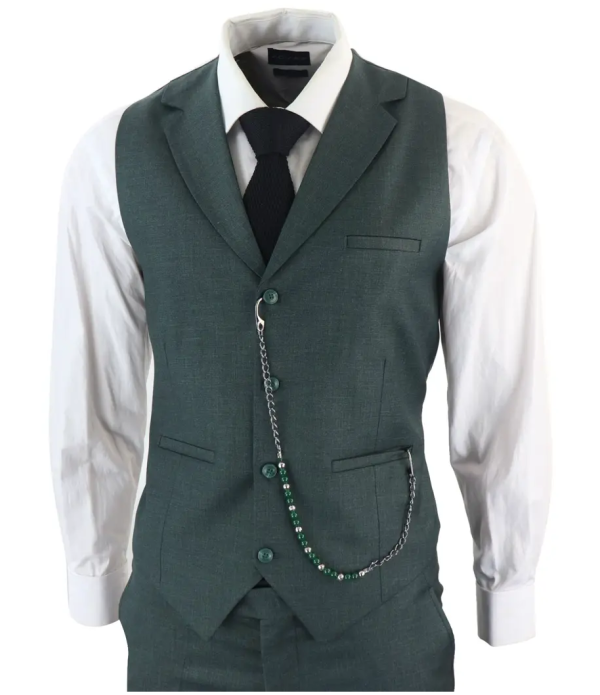 James Men's 3-Piece Classic Green Suit