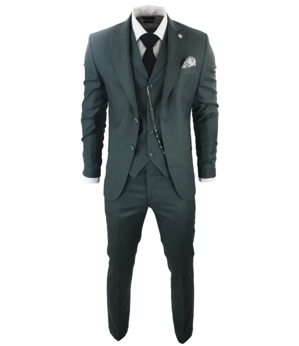 James Men's 3-Piece Classic Green Suit