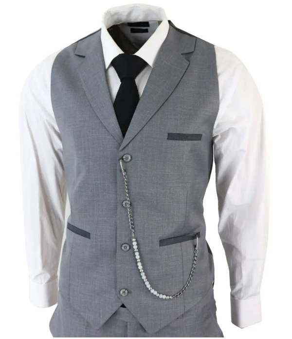 James Men's 3-Piece Grey Classic Fit Suit