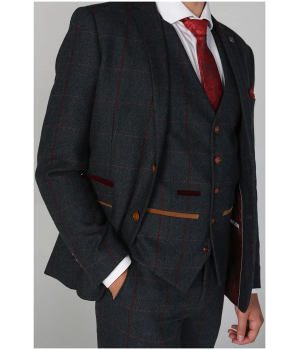 Madrid - Men's Blue Tweed Waistcoat