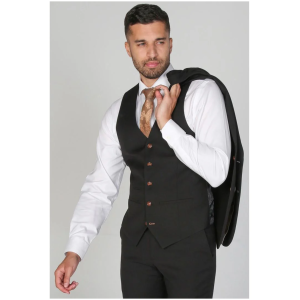 Mayfair- Men’s Plain Black Waistcoat