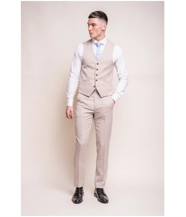 Miami - Men's Beige Wedding Waistcoat