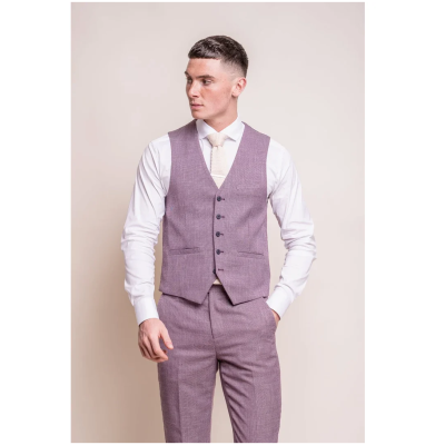 Miami - Men's Pink Slim Fit Summer Waistcoat