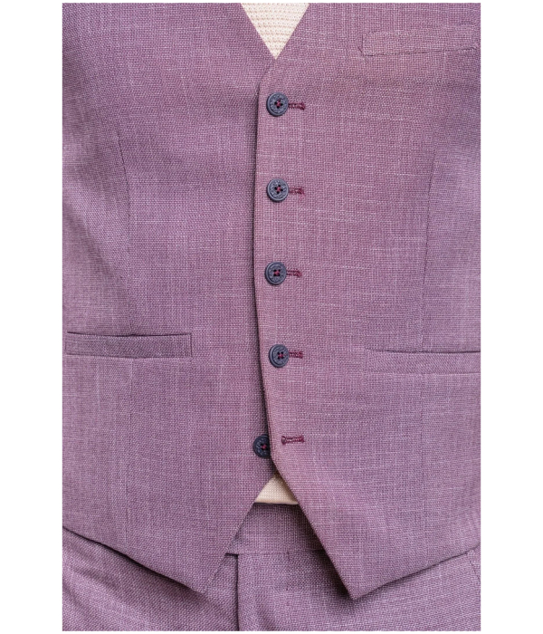 Miami - Men's Pink Slim Fit Summer Waistcoat