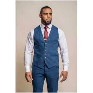 Orson – Men’s Blue Tweed Waistcoat